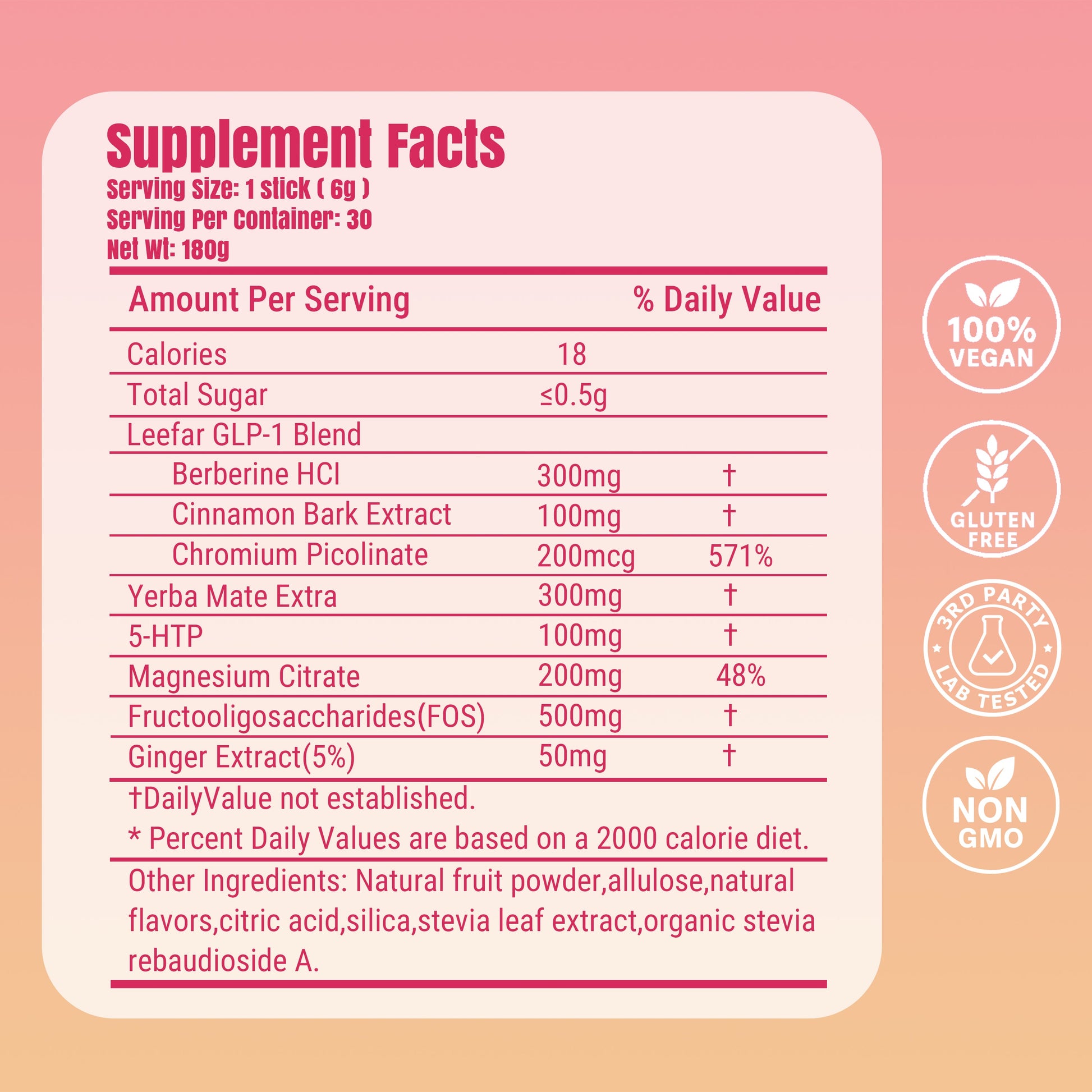 Transform Your Cravings and Boost Metabolism with GLP-1 Drink Mix – Strawberry Açaí Flavor | Powerful Blend of Berberine, Chromium, 5-HTP, Yerba Mate & Magnesium for Blood Sugar and Gut Health | 30 Servings