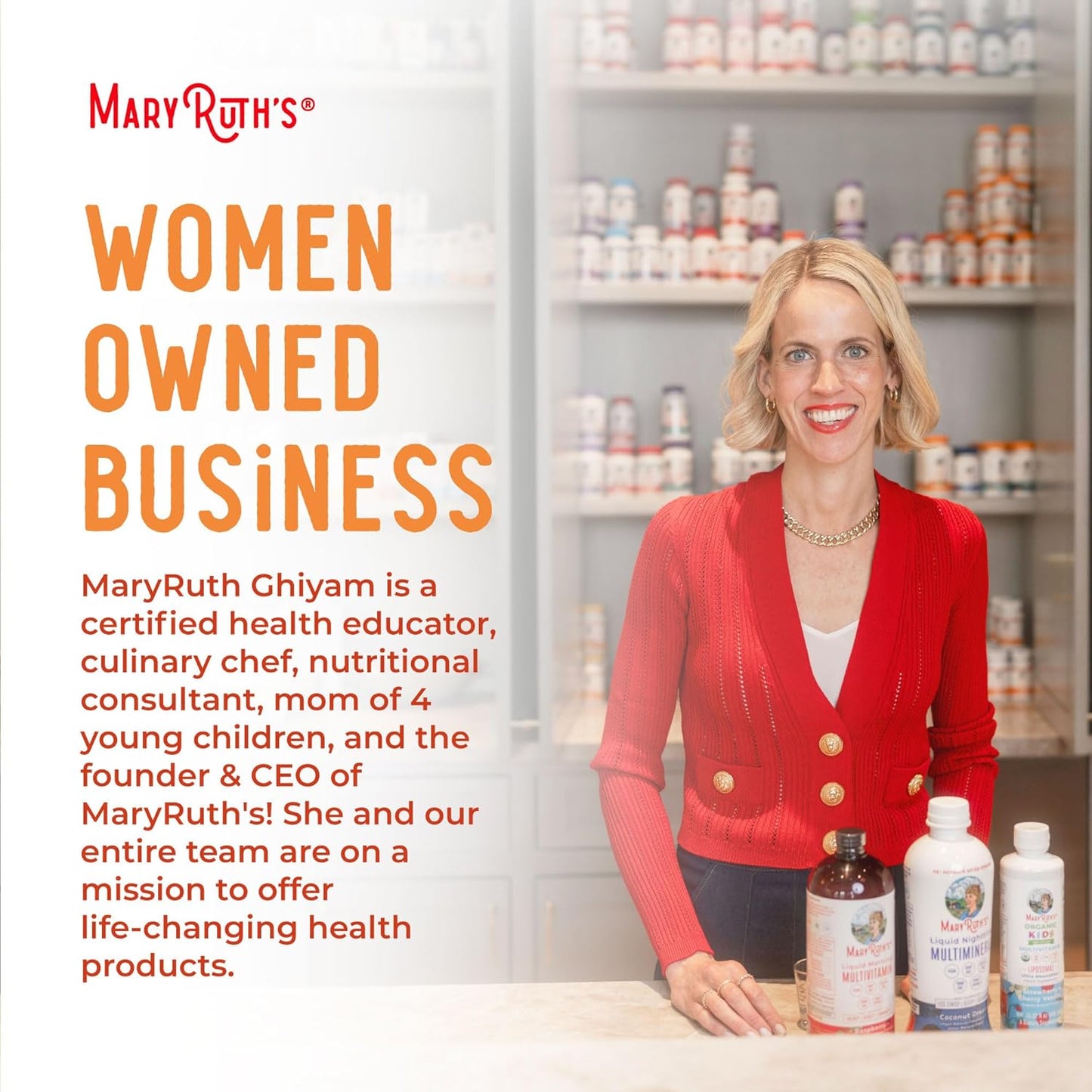 Unlock Radiant Beauty with MaryRuth's Liquid Multivitamin + Hair Growth | Boost Thicker Hair & Reduce Facial Wrinkles with 10,000 Mcg Biotin | Delicious Peach Mango Flavor | Perfect for Women 18+